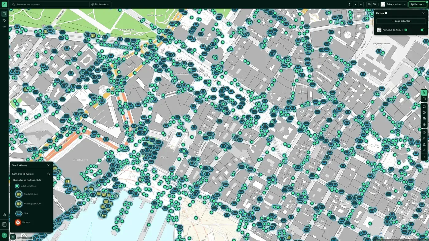 Kum, sluk og hydrant i Placepoint