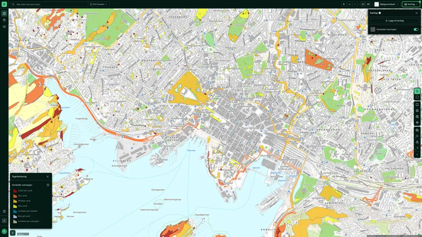 Verdsatte naturtyper i Placepoint