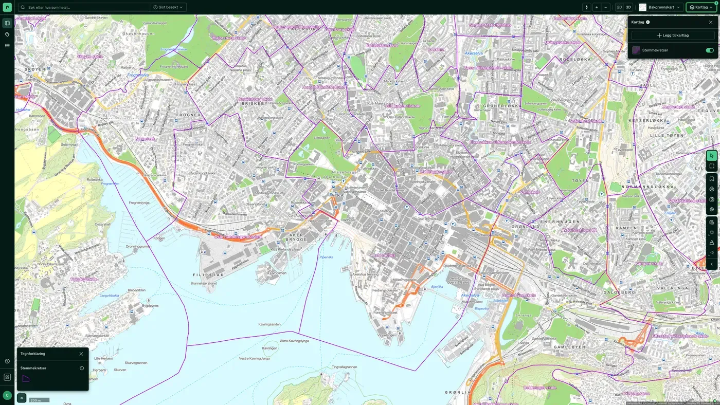 Stemmekretser i Placepoint