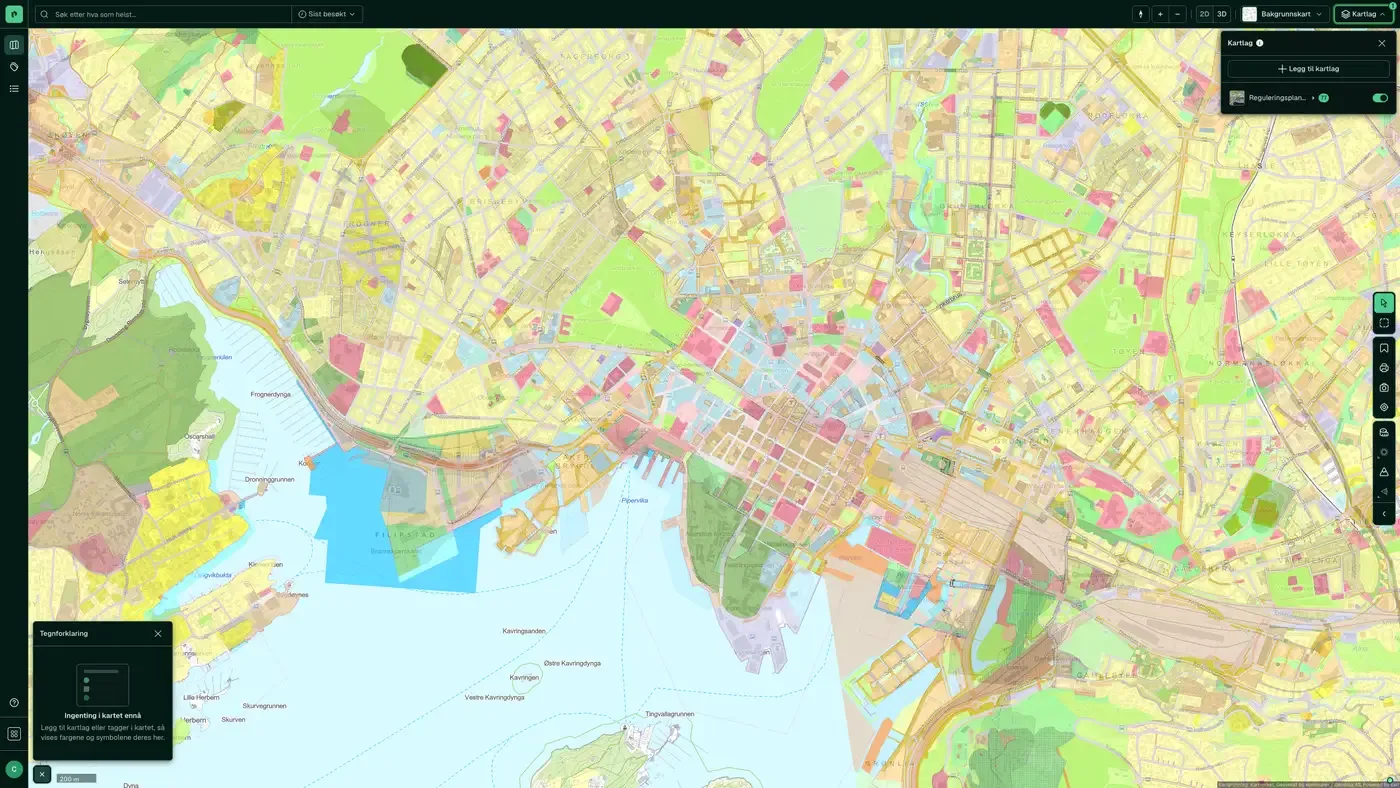 Kartlag Reguleringer - Reguleringsplaner (Oslo) aktivert