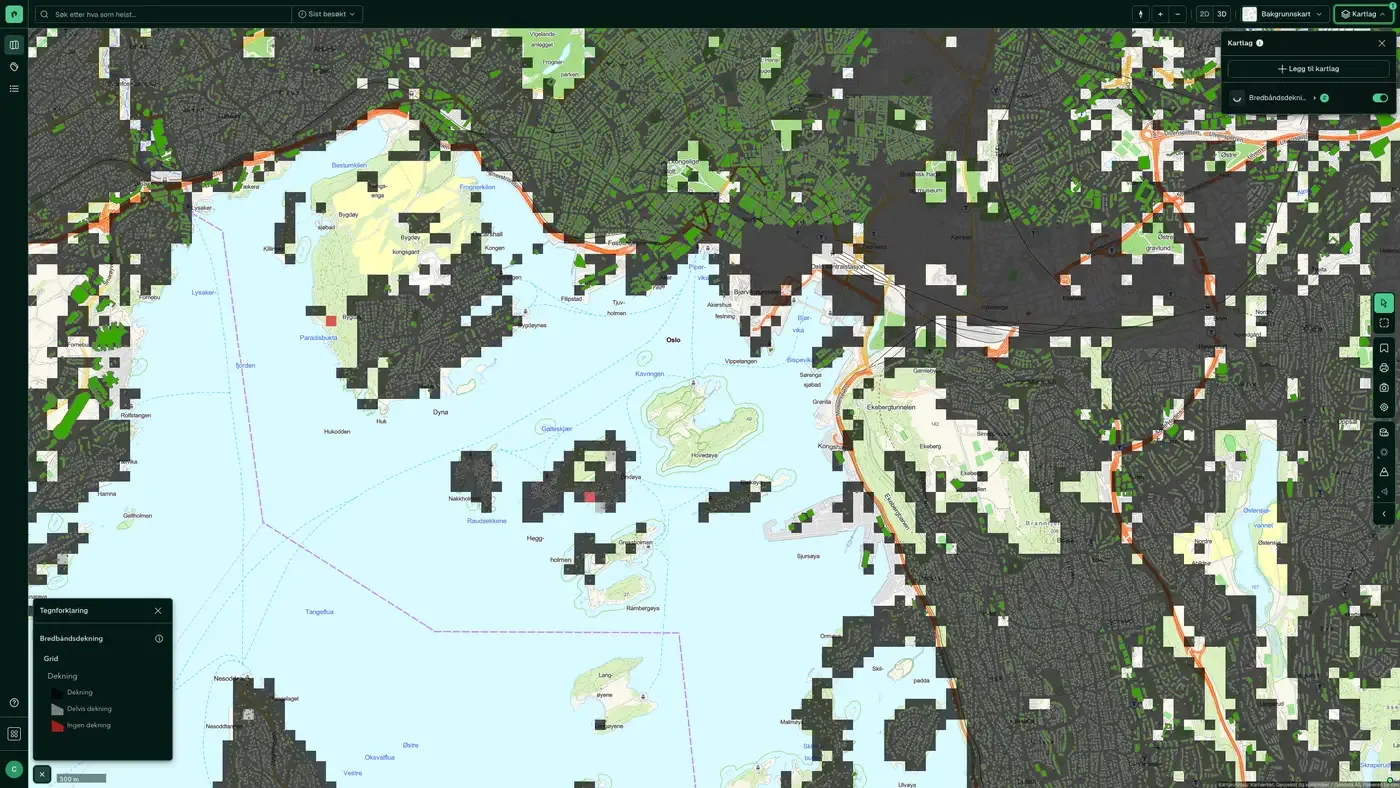 Bredbåndsdekning i Placepoint