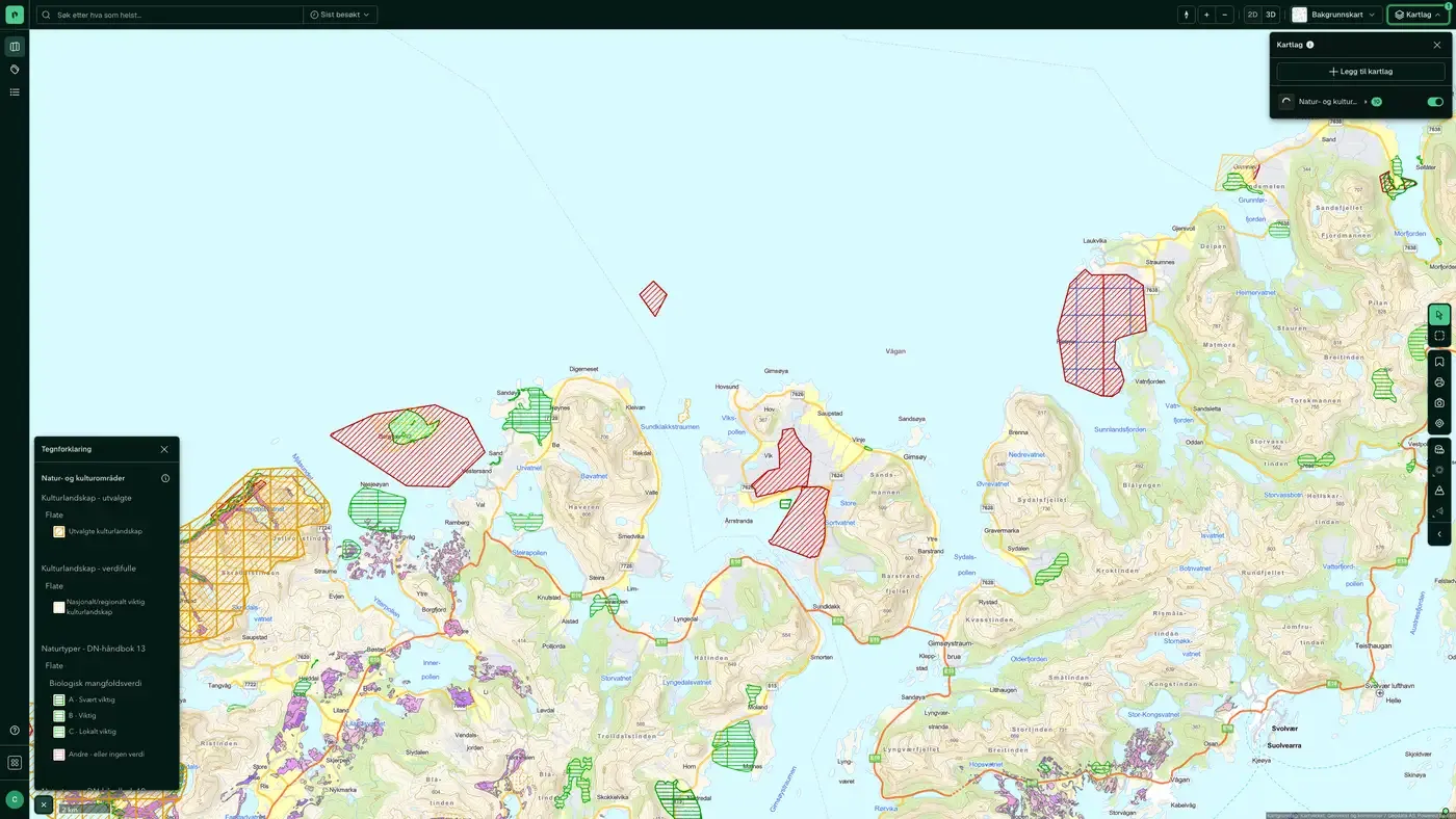 Natur- og kulturområder i Placepoint