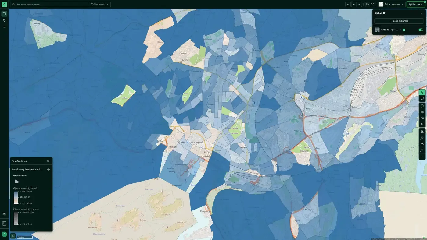 Inntekts- og formuesstatistikk i Placepoint