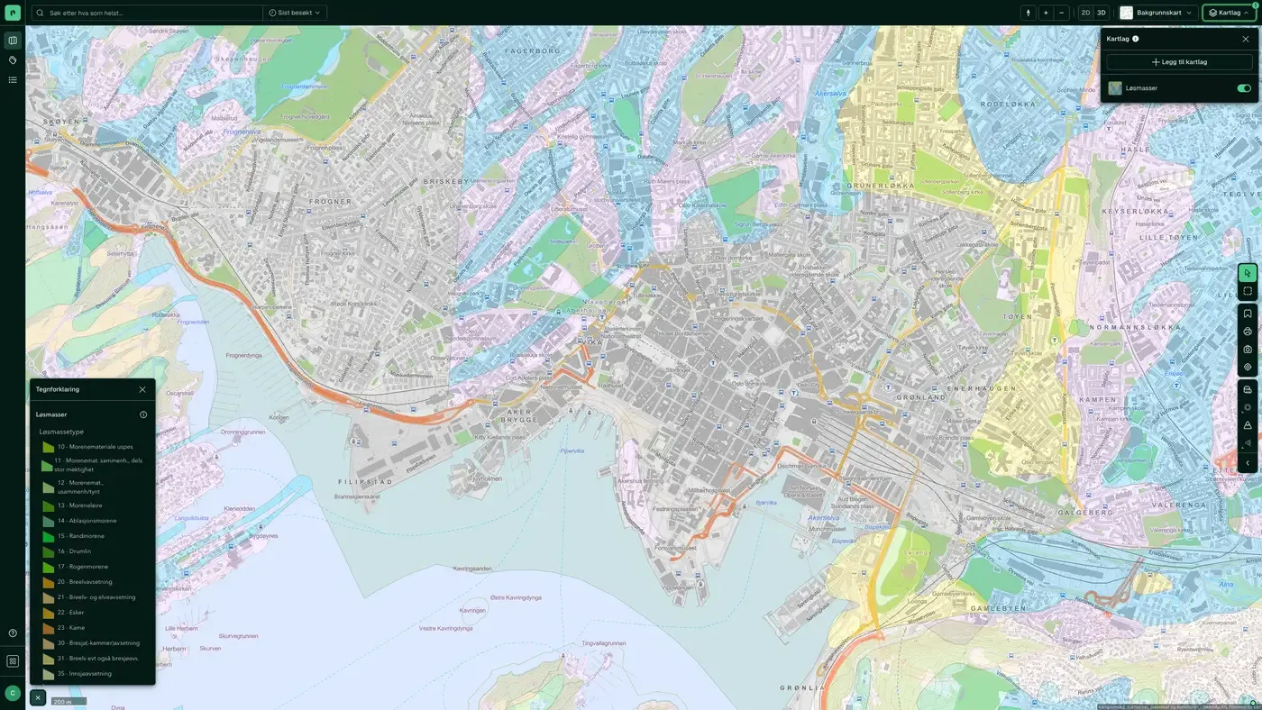 Løsmasser i Placepoint