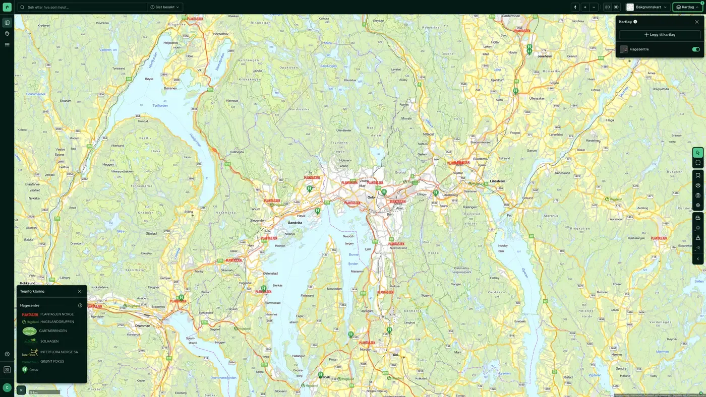 Hagesentre i Placepoint