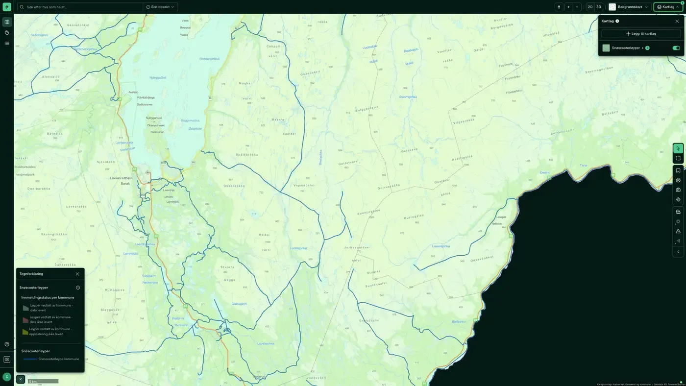 Snøscooterløyper i Placepoint